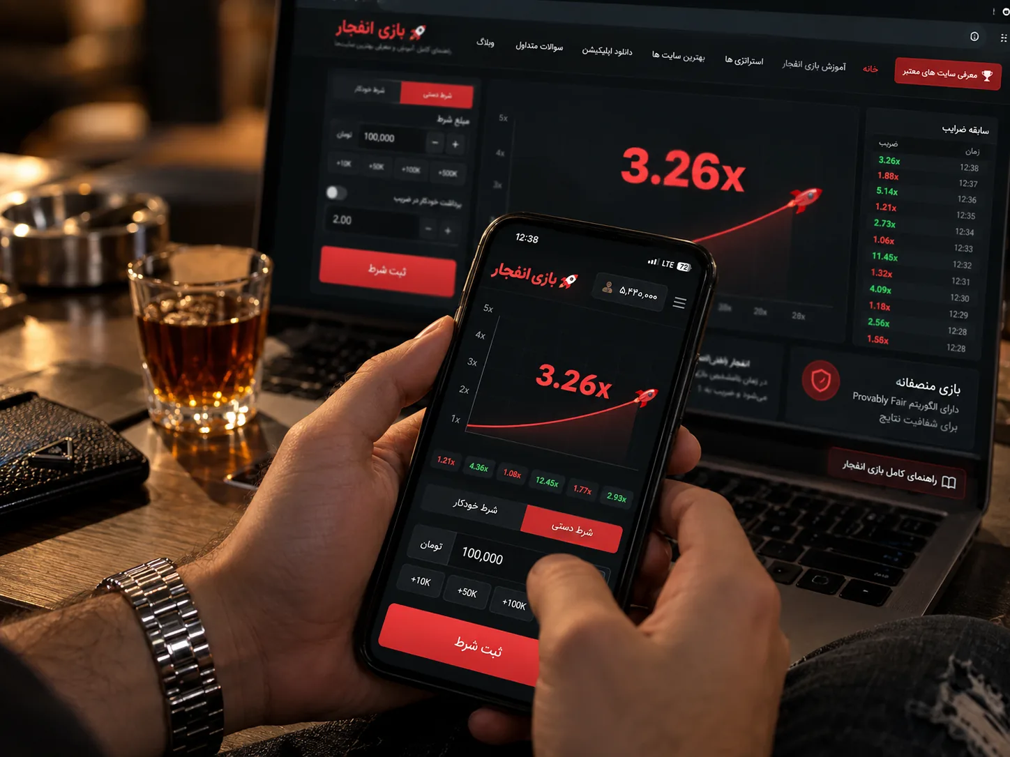 ضریب بازی انفجار در موبایل